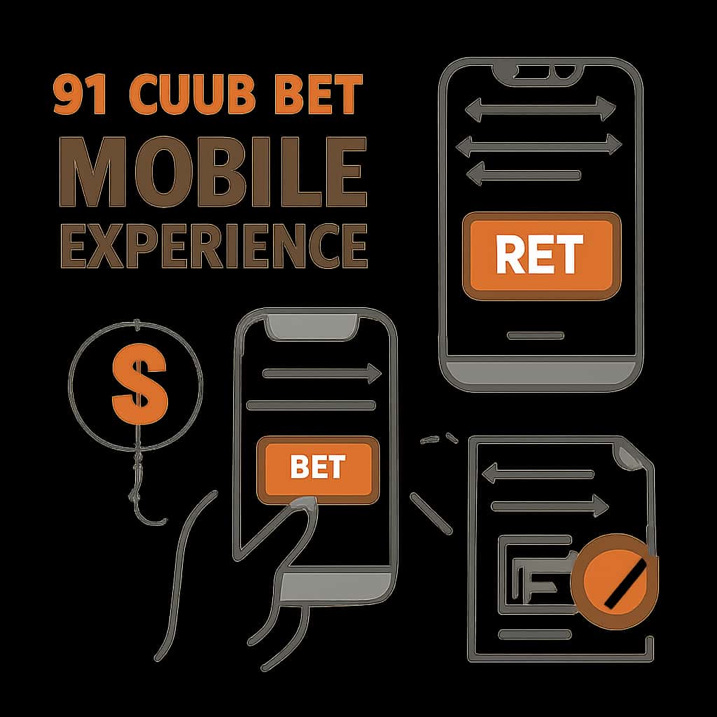 Illustration explaining the features of the 91 Club Bet Mobile Experience.