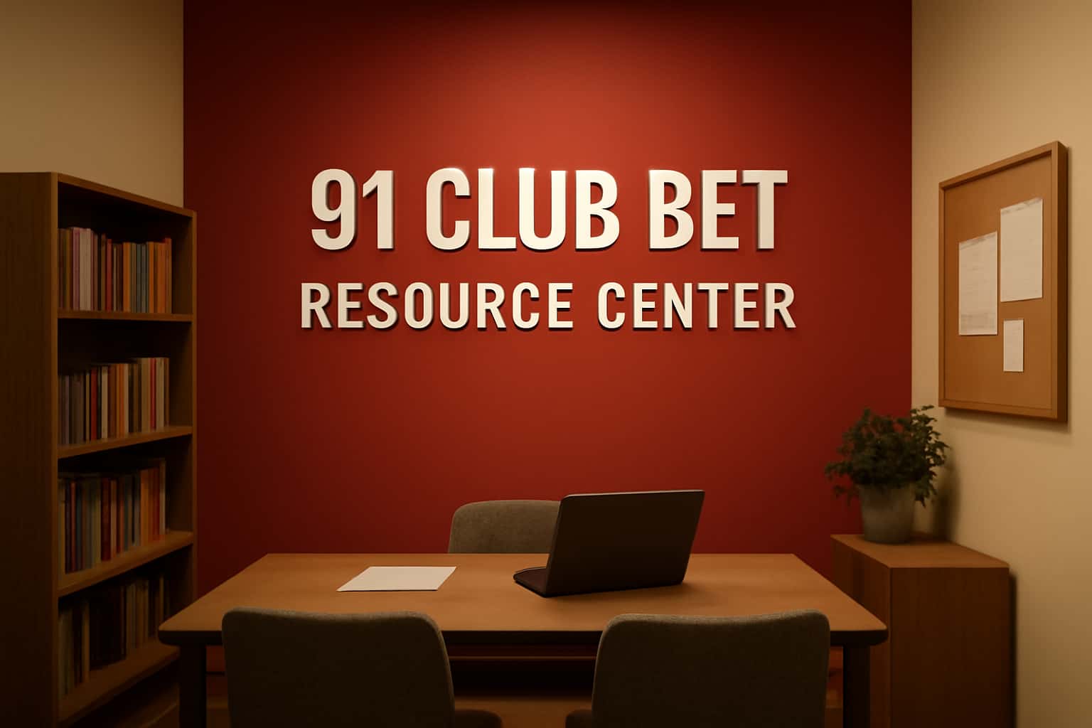 An informative scene showcasing the resources available at the 91 Club Bet Resource Center.