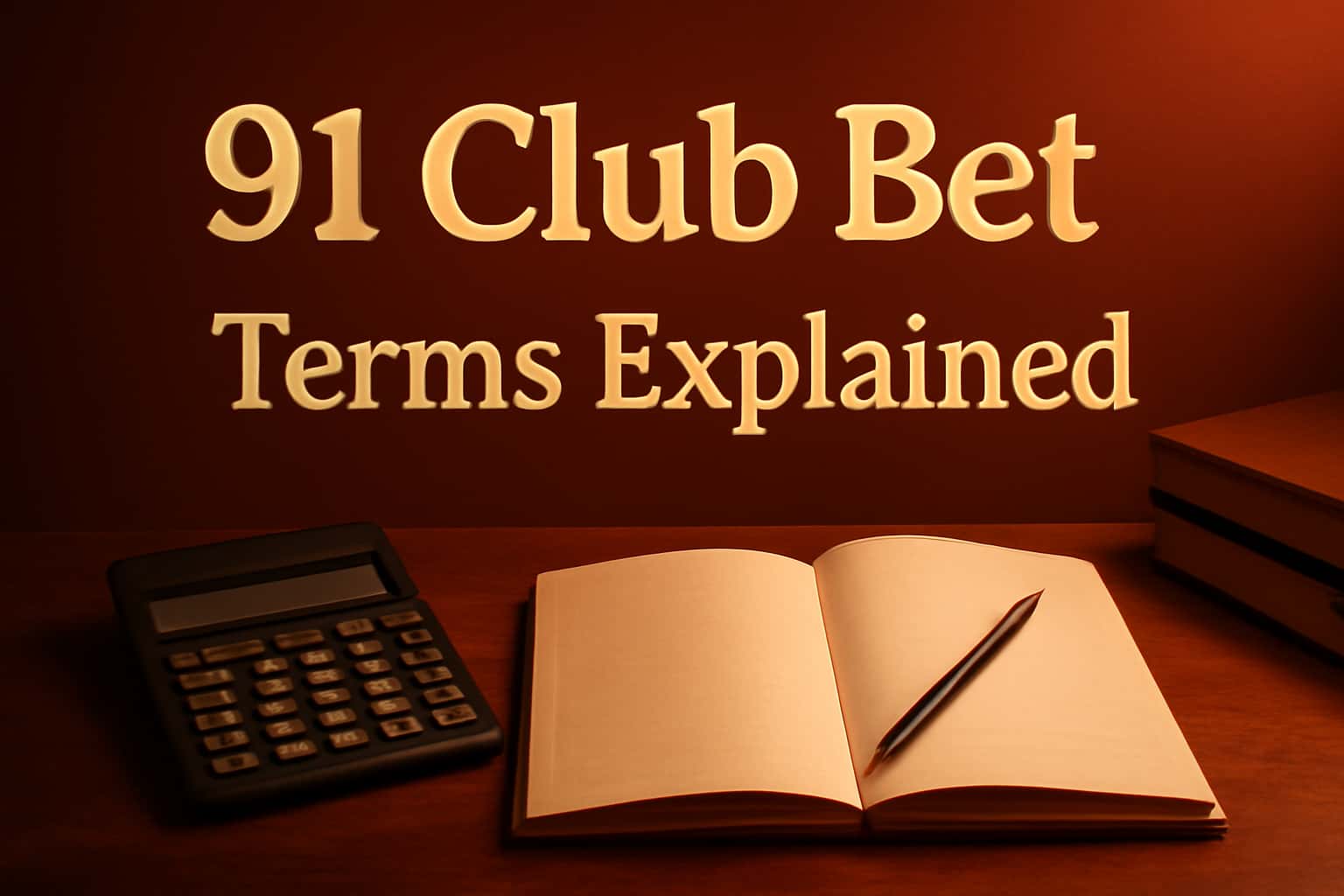 A neutral informational scene depicting the 91 Club Bet Terms Explained.