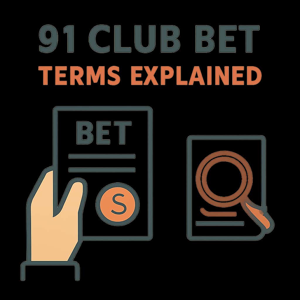An educational illustration of 91 Club Bet Terms.