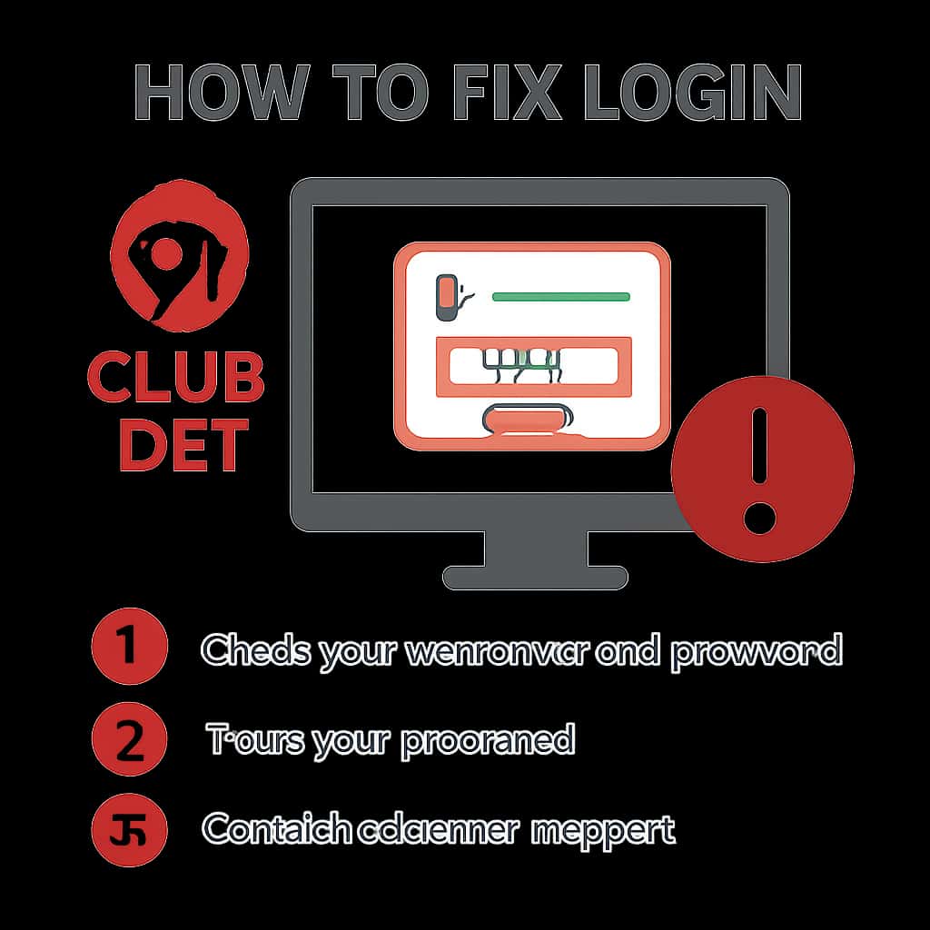 An informative diagram detailing the steps to resolve login issues on 91 Club Bet.