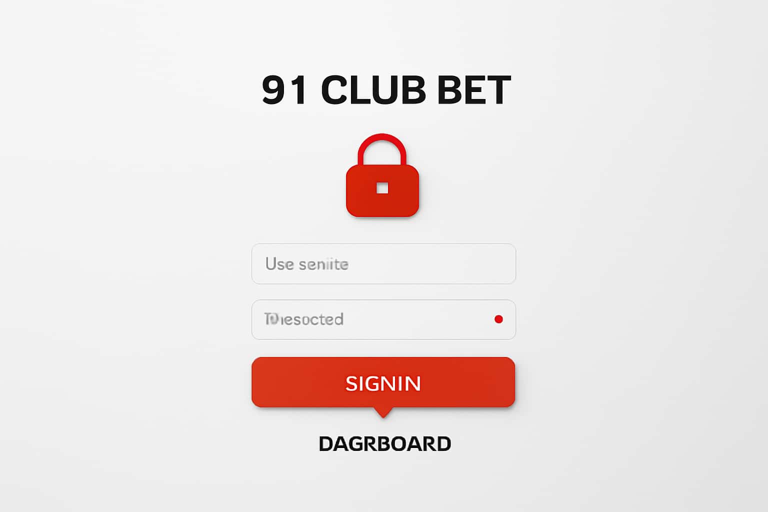 91 Club Bet Sign In & Dashboard Interface