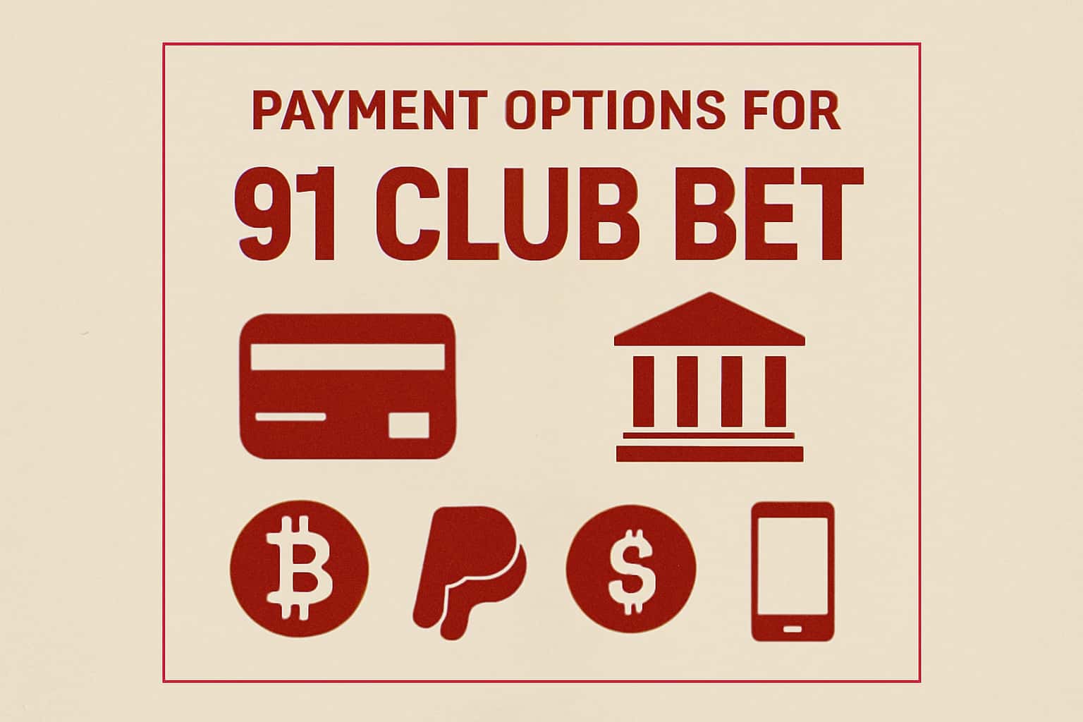 An informative scene representing payment options available for 91 Club Bet.