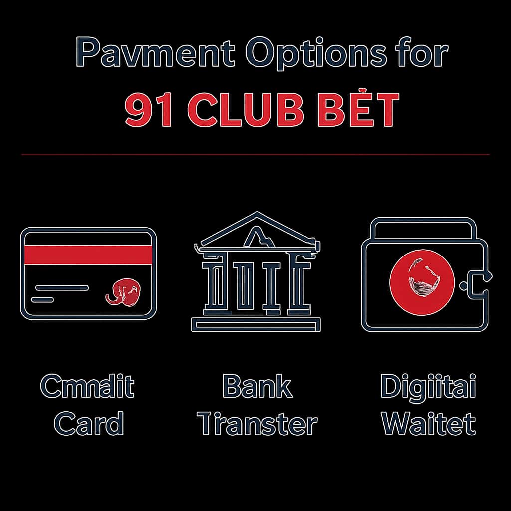 An educational diagram illustrating payment options for 91 Club Bet.